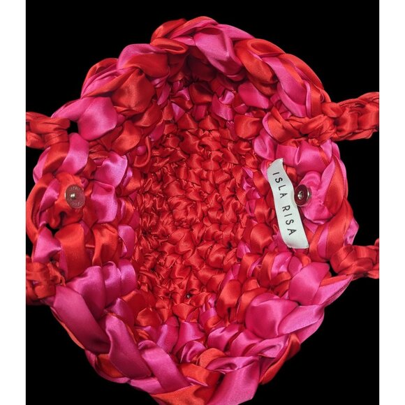 Isla Risa Nest Lipstick Red And Hot Pink Handbag - Picture 2 of 8